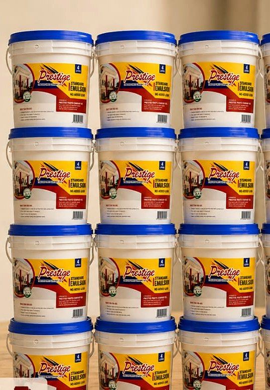 Prestige Standard Emulsion 4 litre buckets stacked